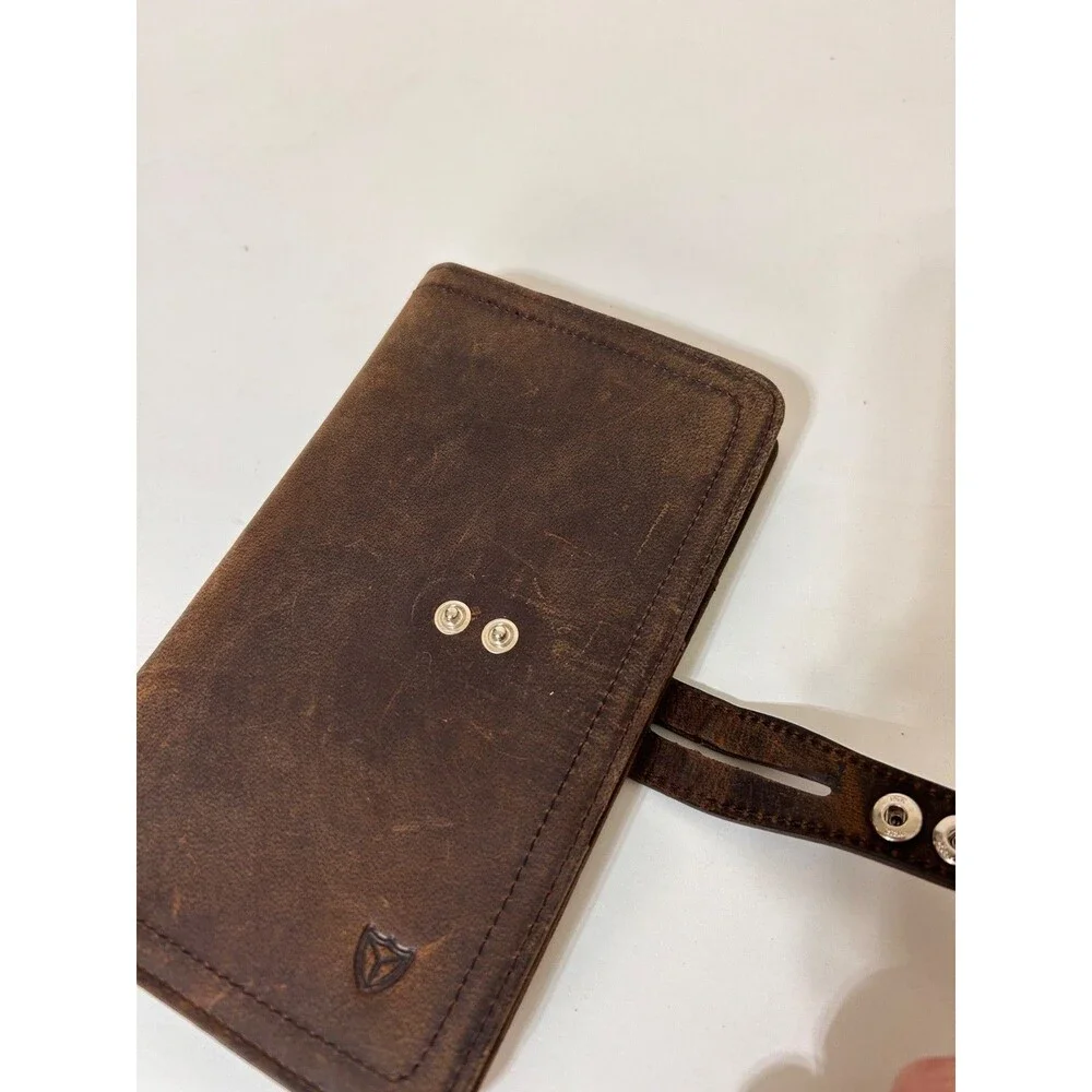 DONWORD Cow Leather Bi-Fold Passport Travel‎ Wallet RFID Blocking COFFEE